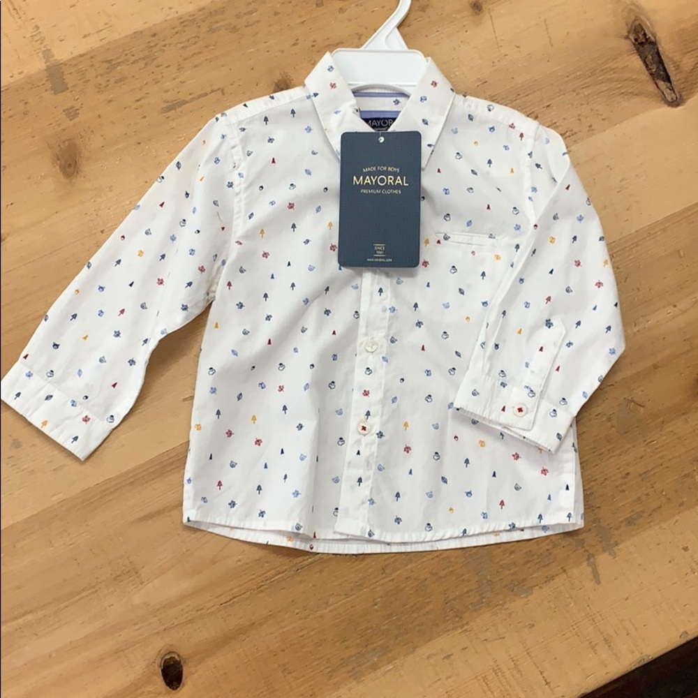 🦊 Woodland creatures baby button up